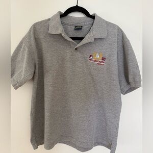 Puerto Vallarta Mexico Polo Shirt Mens Medium Gray Embroidered Logo Travel Tee